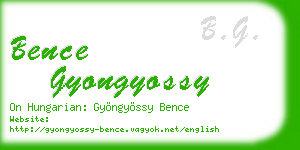bence gyongyossy business card
