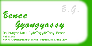 bence gyongyossy business card